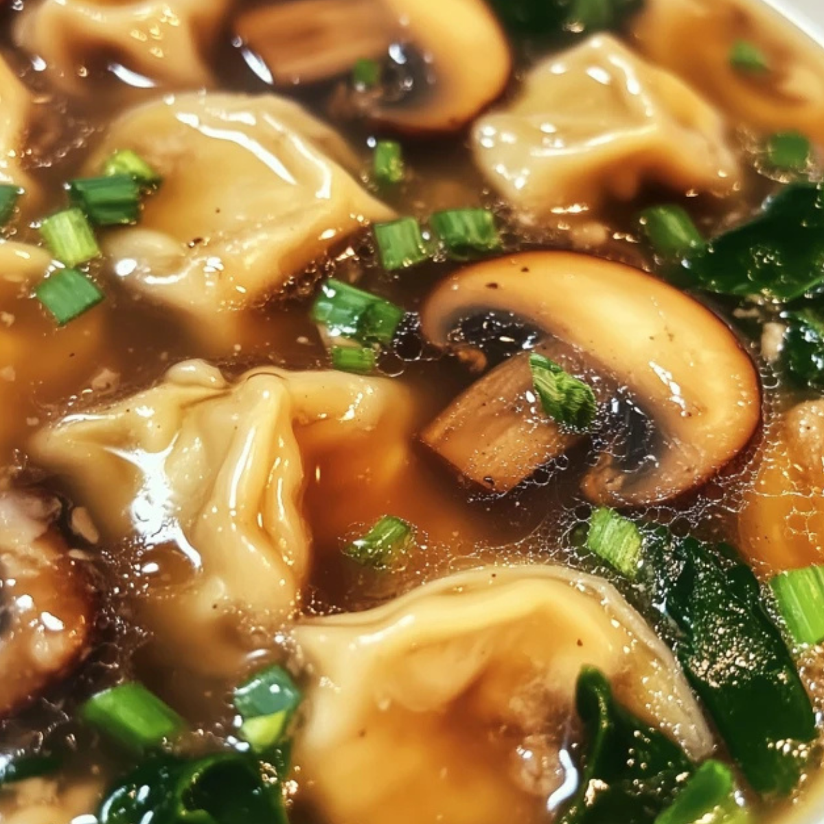 Potsticker Soup with Mushrooms & Bok Choy
