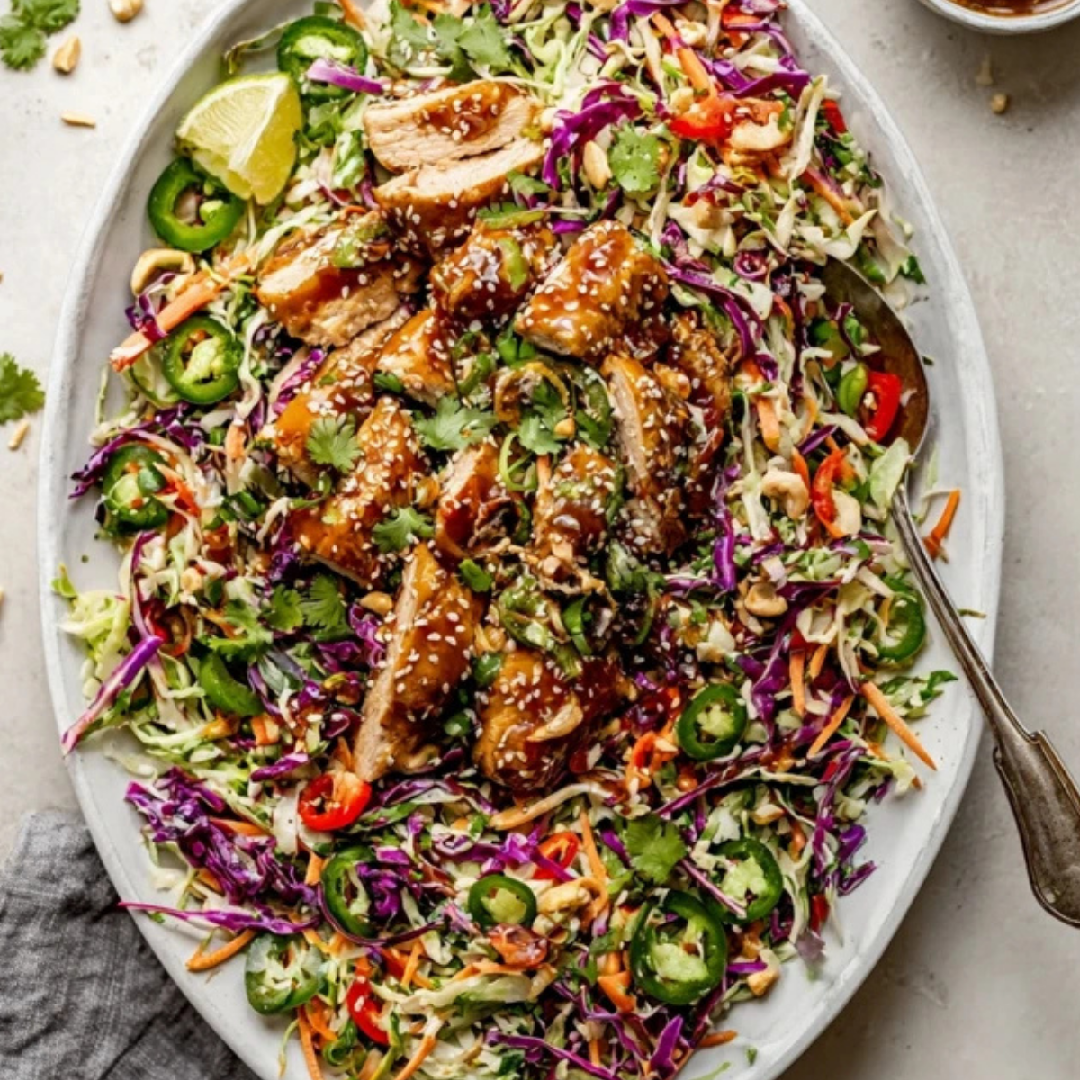 Sesame Chicken Cabbage Crunch Salad