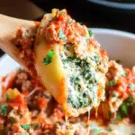 Slow Cooker Stuffed Shells with Sausage and Spinach