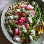 Spring Farro Bowl with Herb Yogurt Sauce