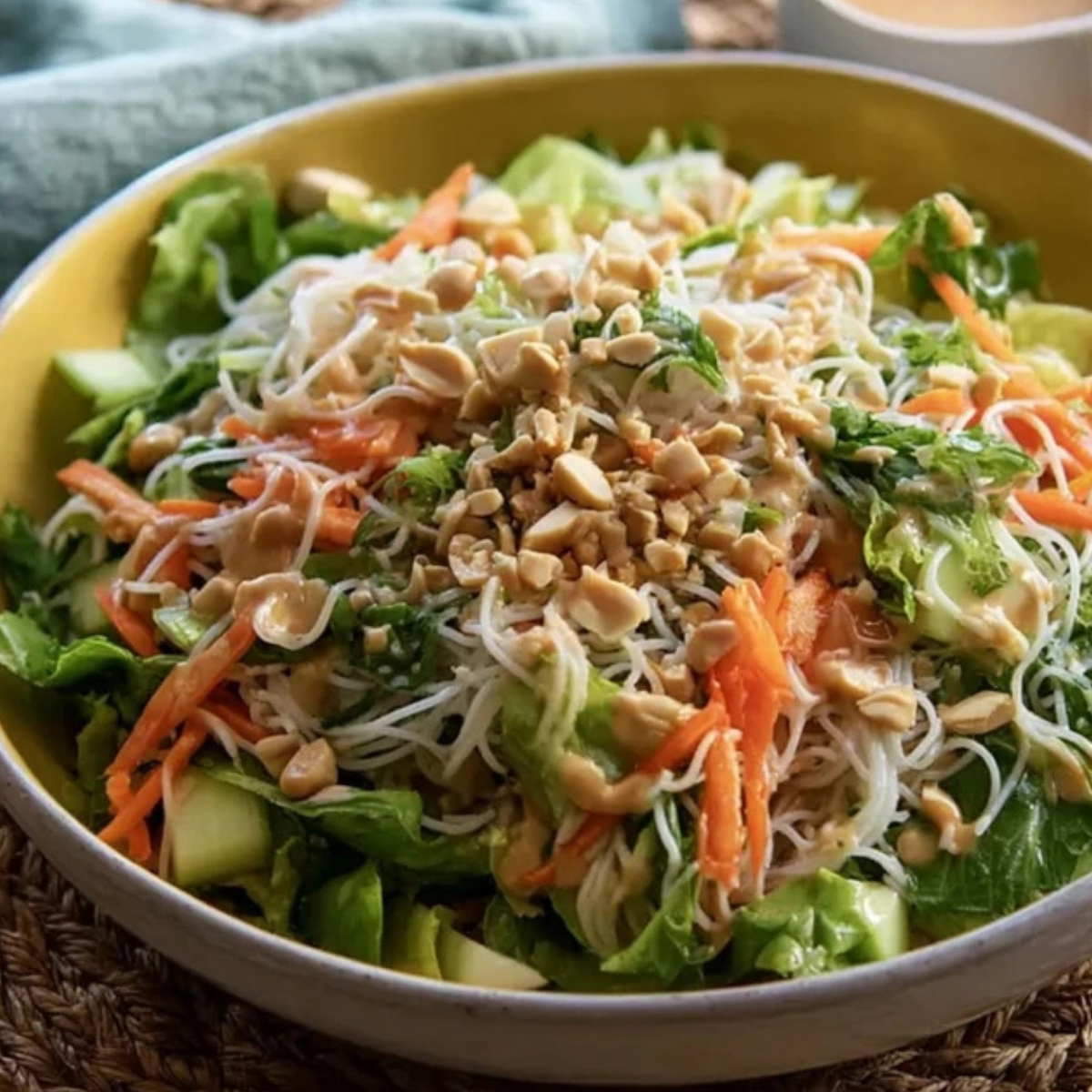 Spring Roll Salad with Peanut Dressing