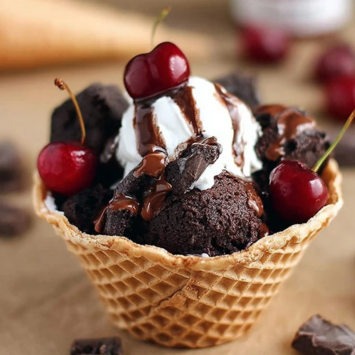 Vegan Chocolate Brownie Sundae