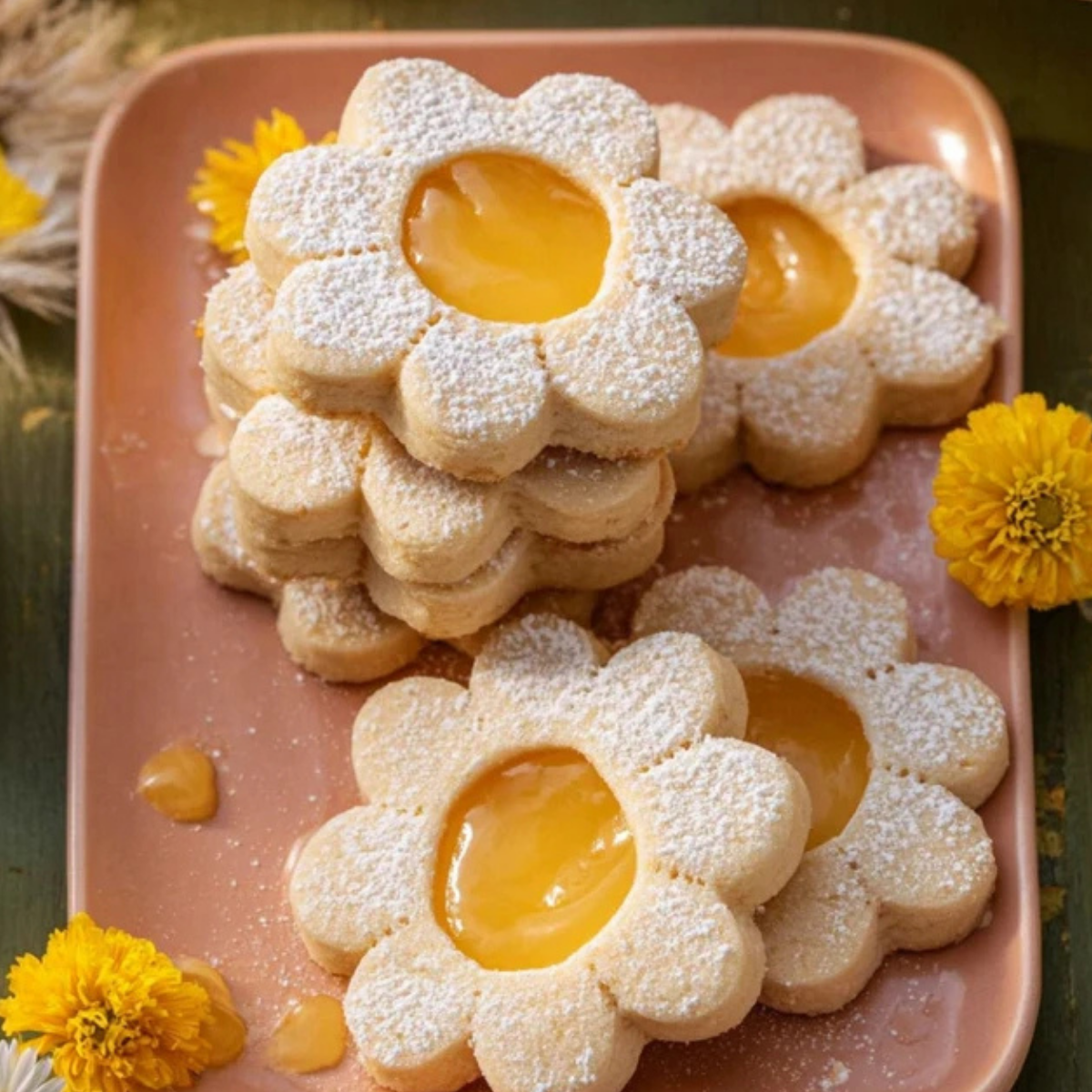 Vegan Lemon Curd Shortbread Cookies