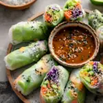 Vegan Rice Paper Rolls with Spicy Peanut Sauce