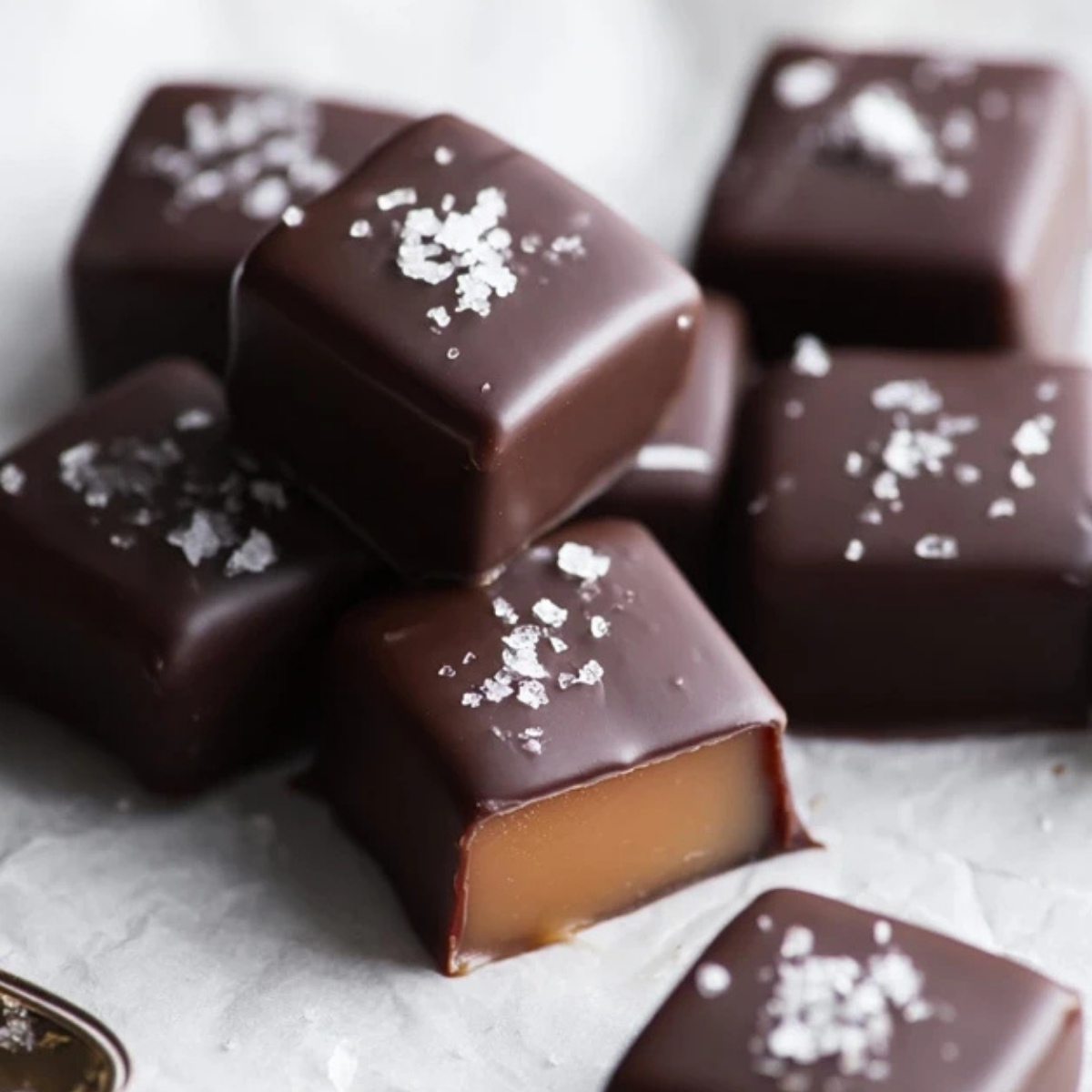 chocolate covered caramels with sea salt