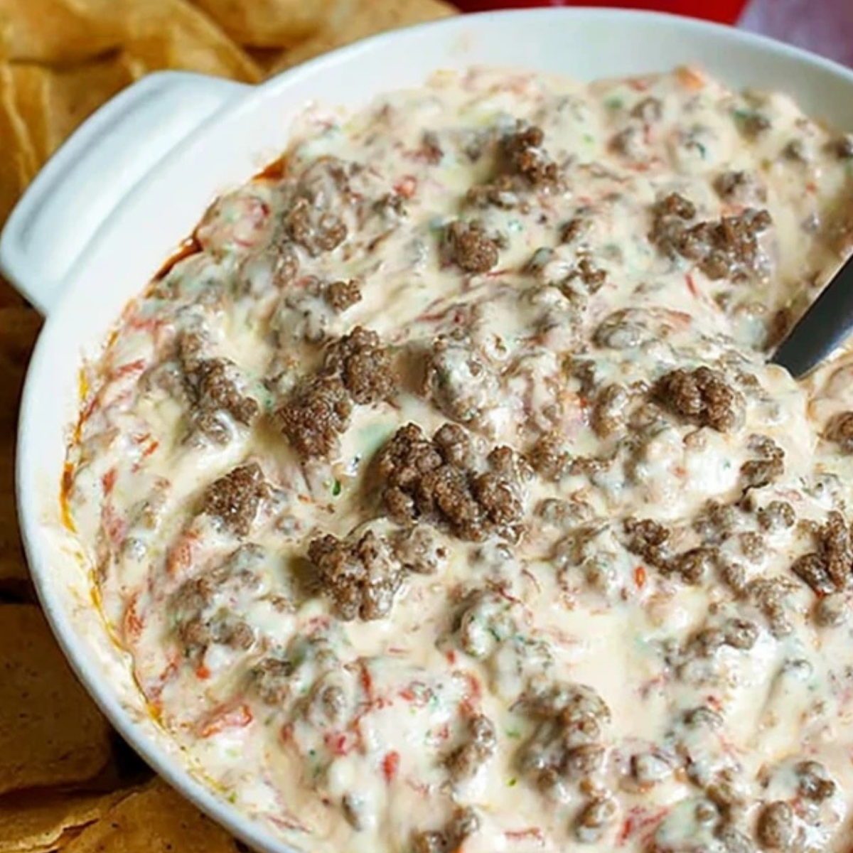 3 Ingredient Cream Cheese Sausage Dip