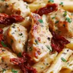 Chicken Mozzarella Pasta with Sun-Dried Tomatoes