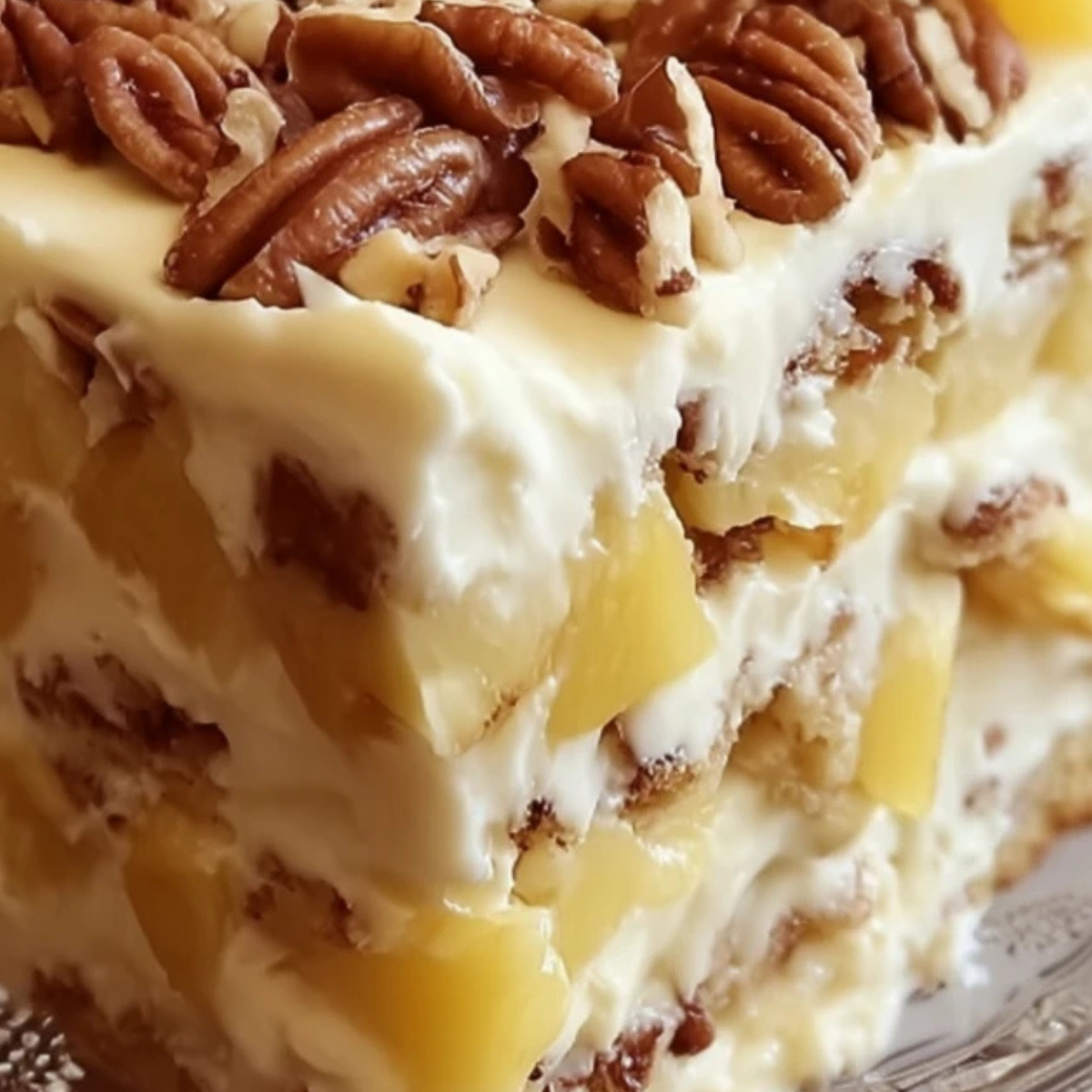 Creamy Pineapple Pecan Cake
