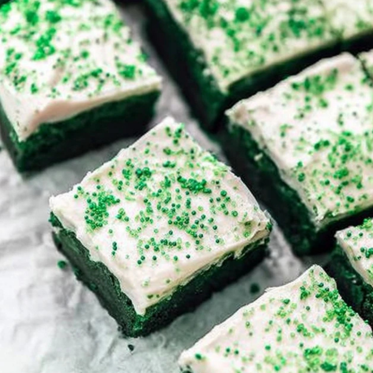 Green Velvet Brownies with Cream Cheese Frosting