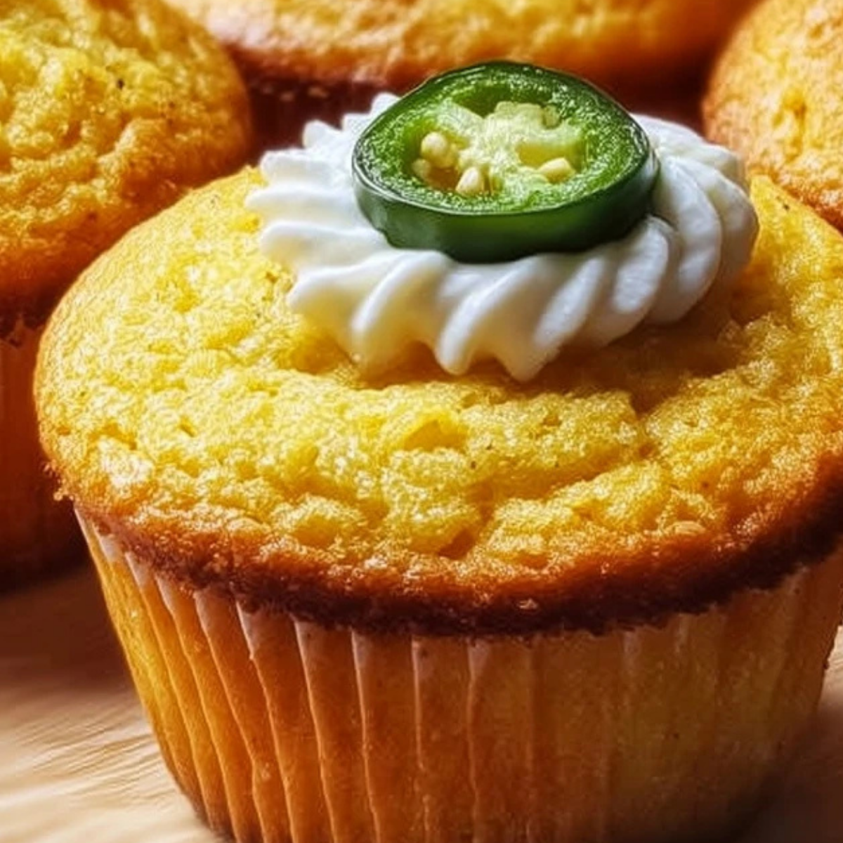 Jalapeno Cornbread Muffins with Cream Cheese Filling