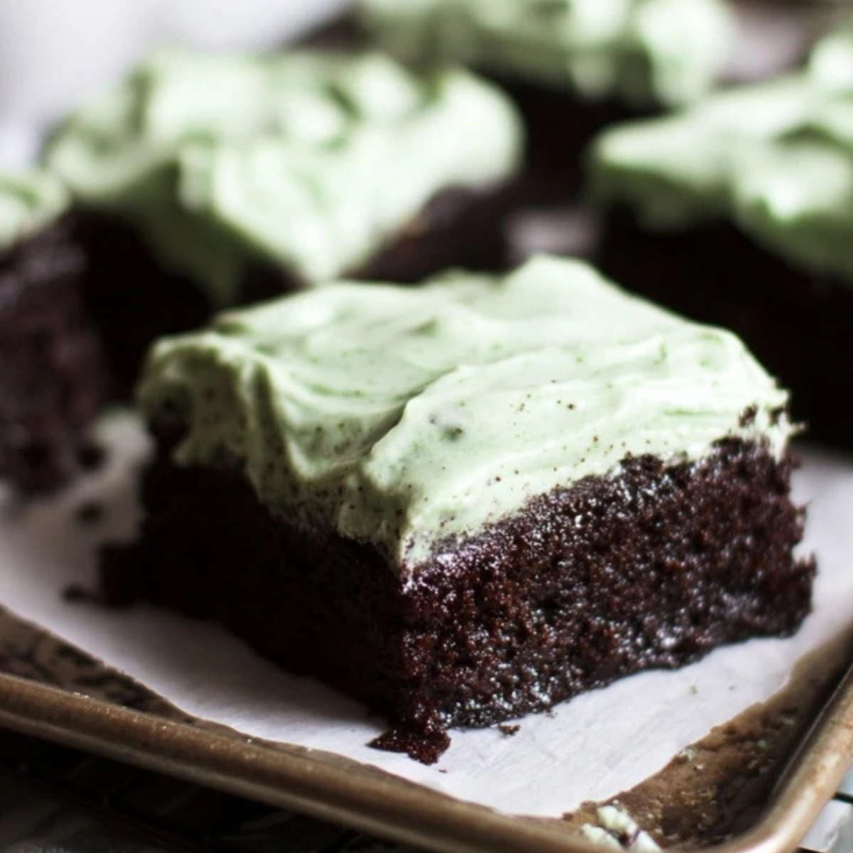 Mint Chocolate Chip Sheet Cake