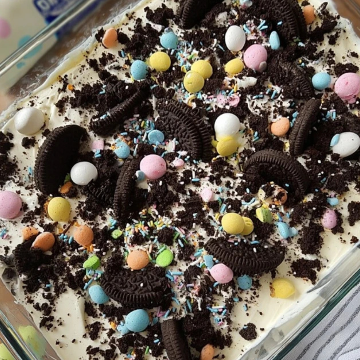 No Bake Dirt Cake Casserole