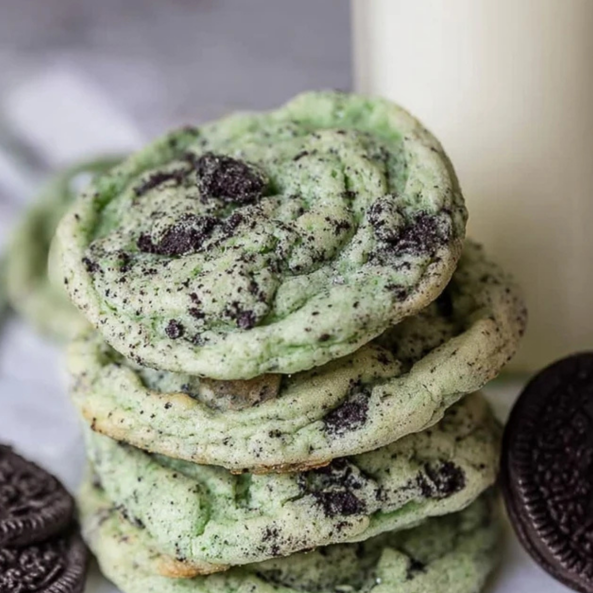 Oreo Shamrock Shake Cookies