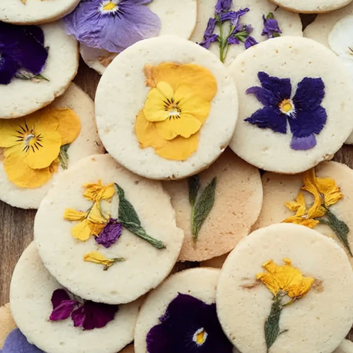 Pressed Flower Cookies