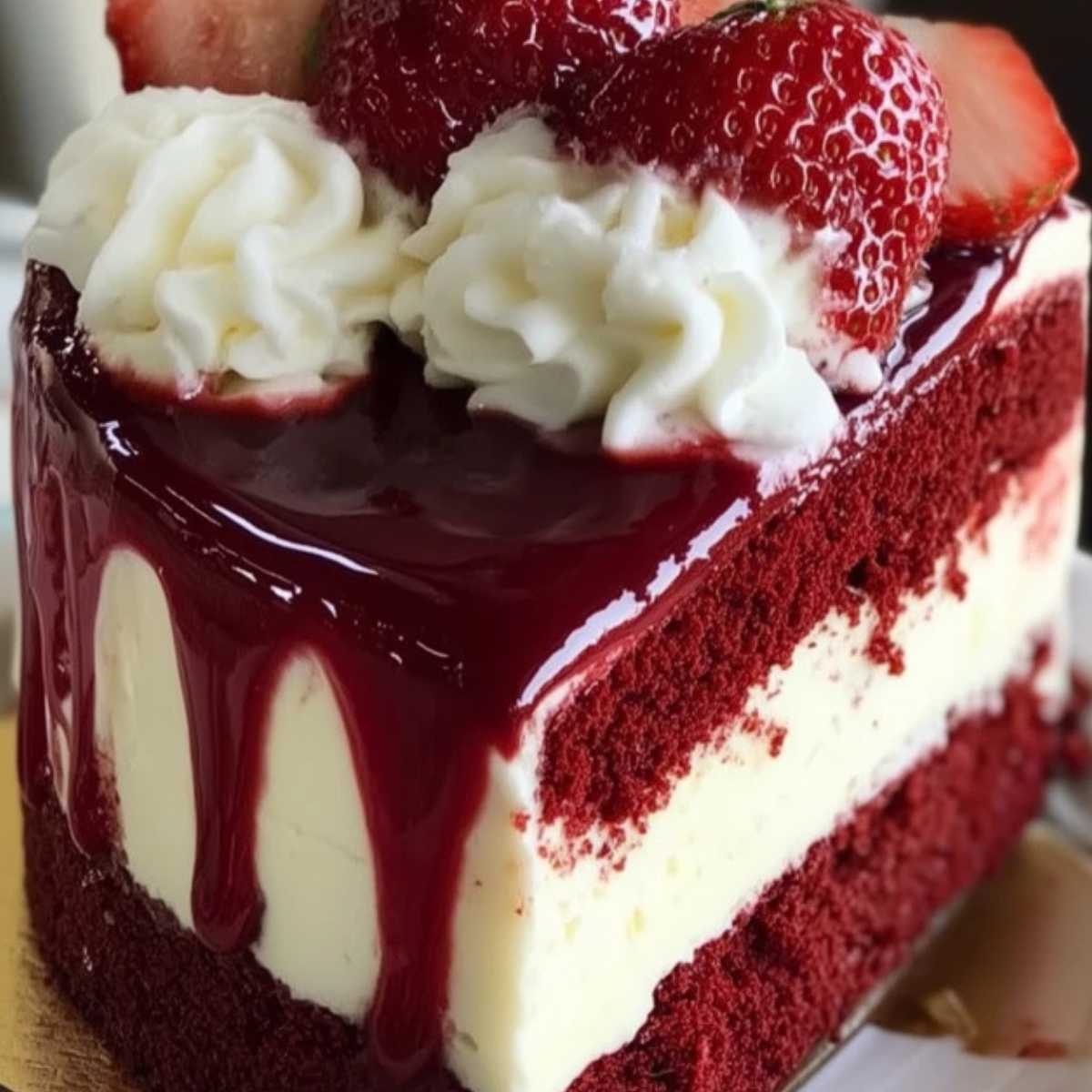 Red Velvet Strawberry Cheesecake