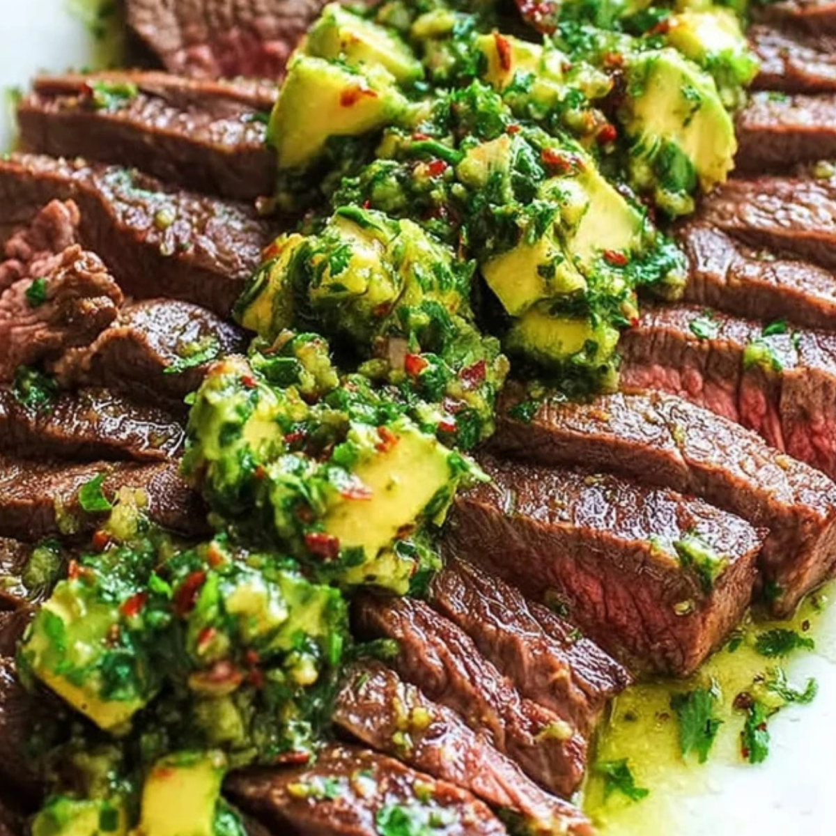 Skirt Steak with Avocado Chimichurri