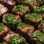 Spicy Beef Skewers with Chimichurri Sauce
