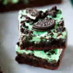 Triple Layer Fudgy Mint Oreo Brownies