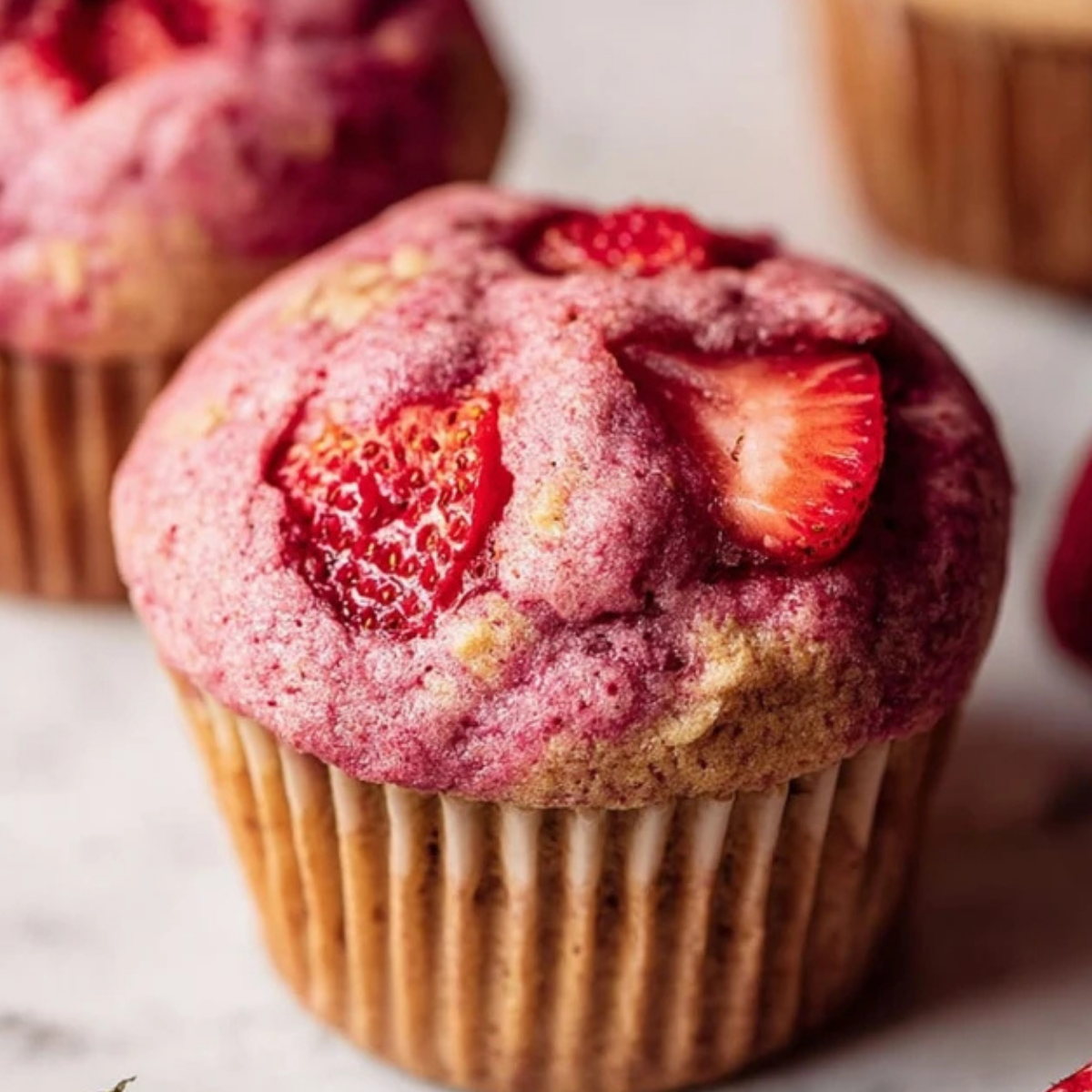 Vegan Double Strawberry Muffins