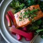 Baked Salmon with Rhubarb