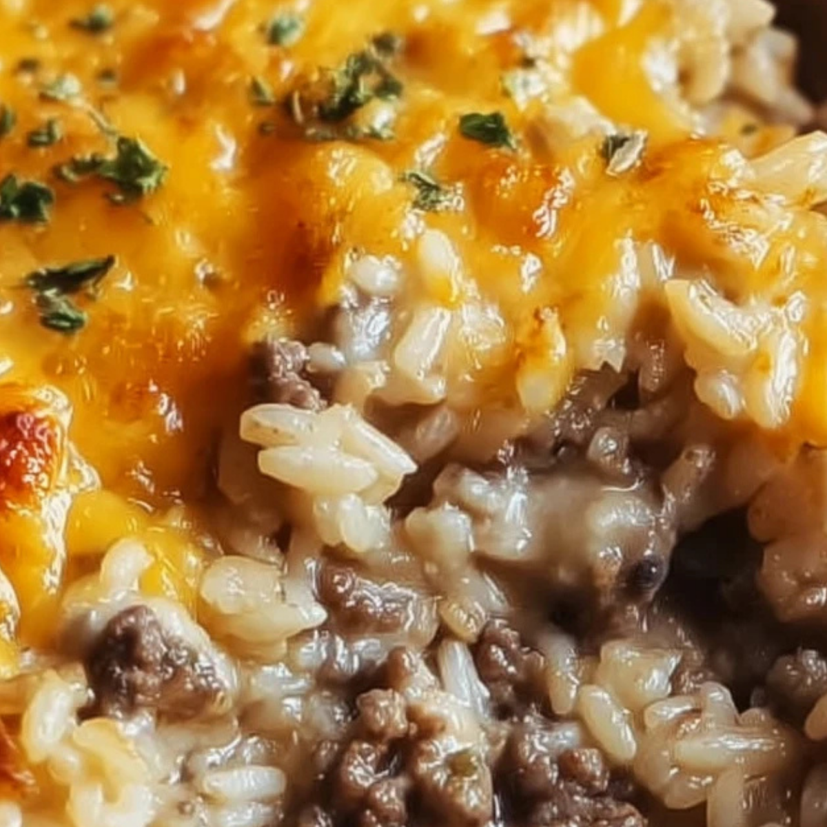 Cheesy Ground Beef and Rice Casserole