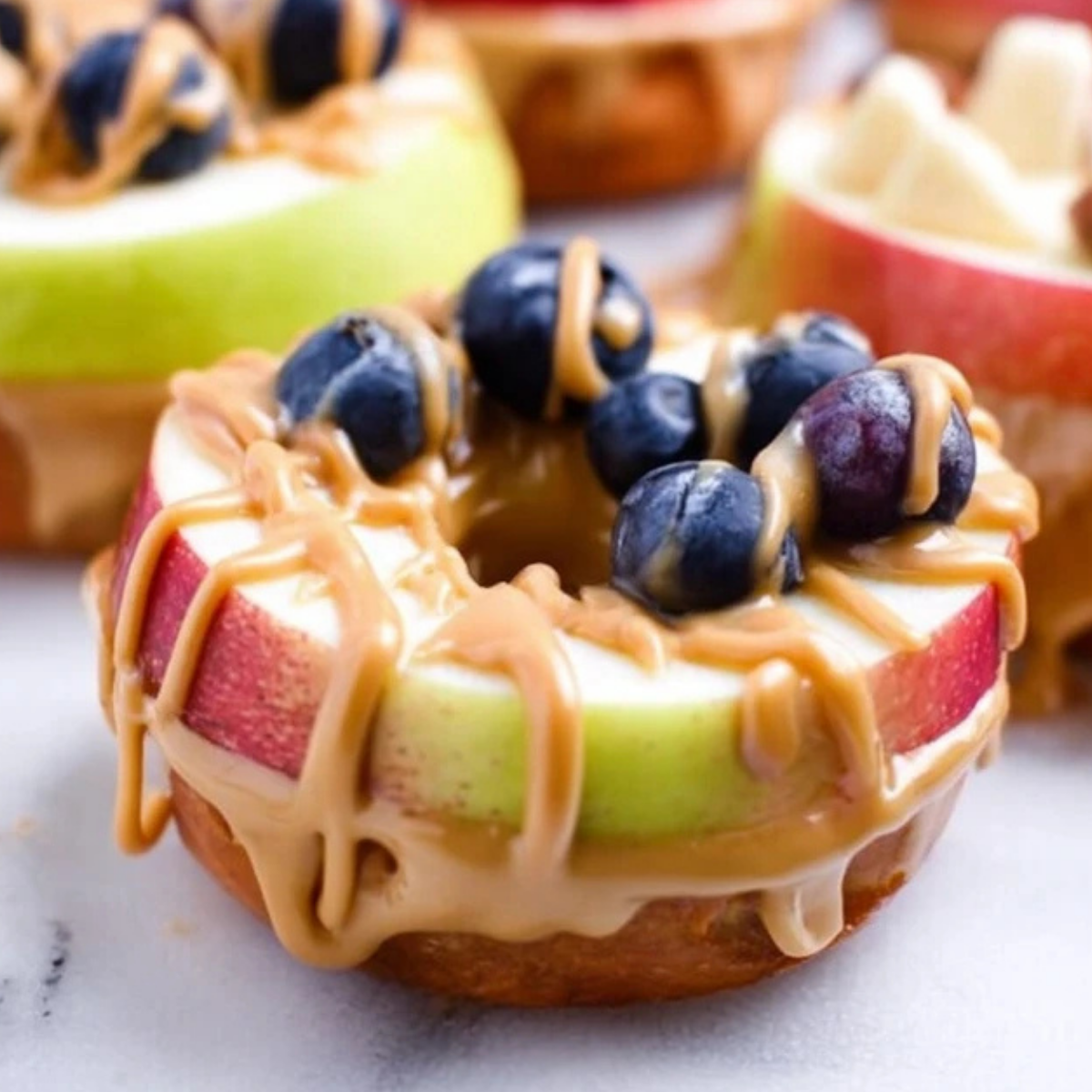 Donut Apples with Peanut Butter