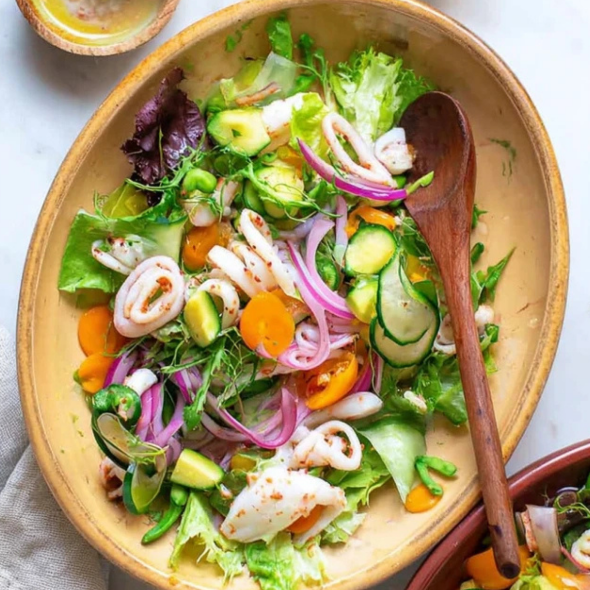 Garden Salad with Calamari