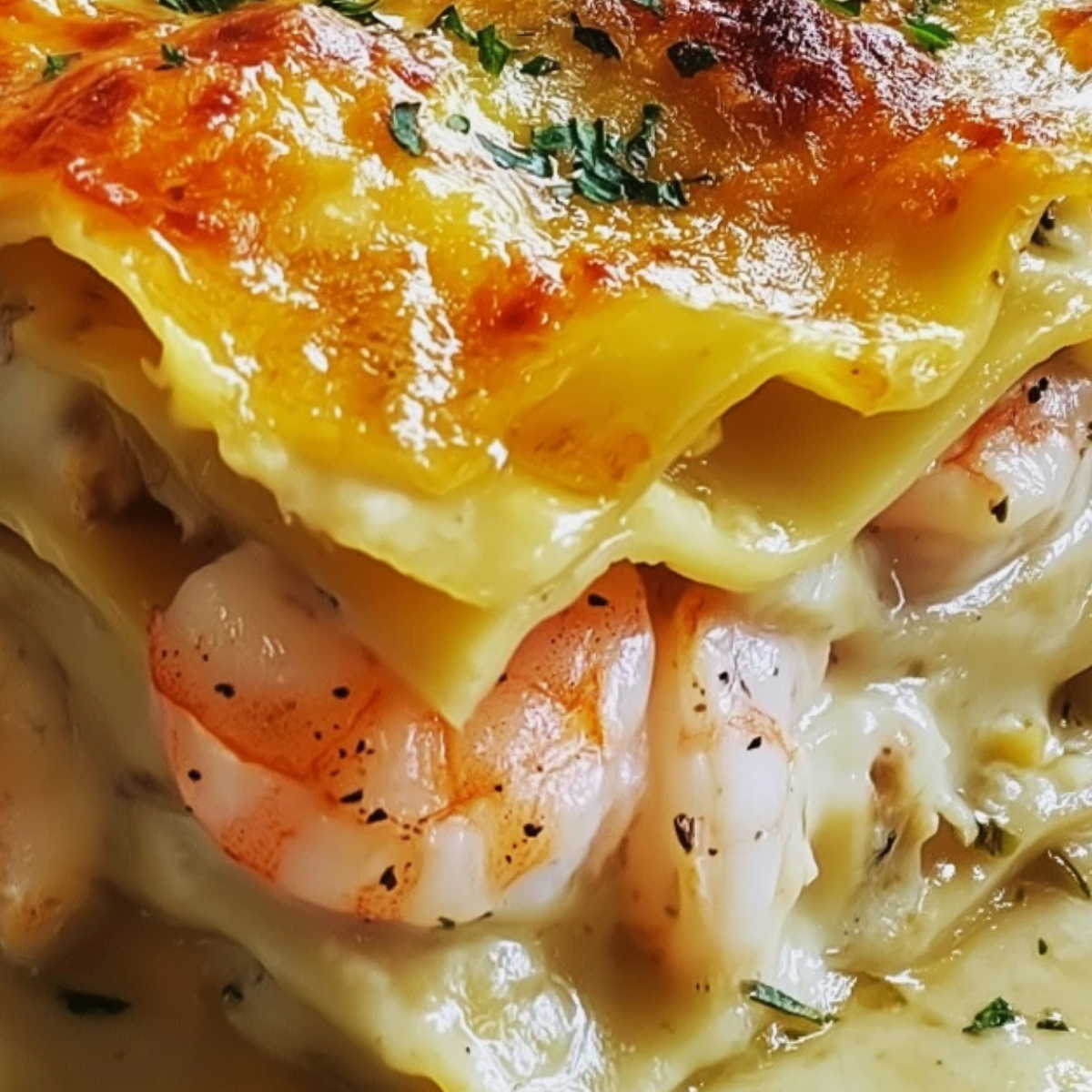 Garlic Butter Shrimp Scampi Lasagna