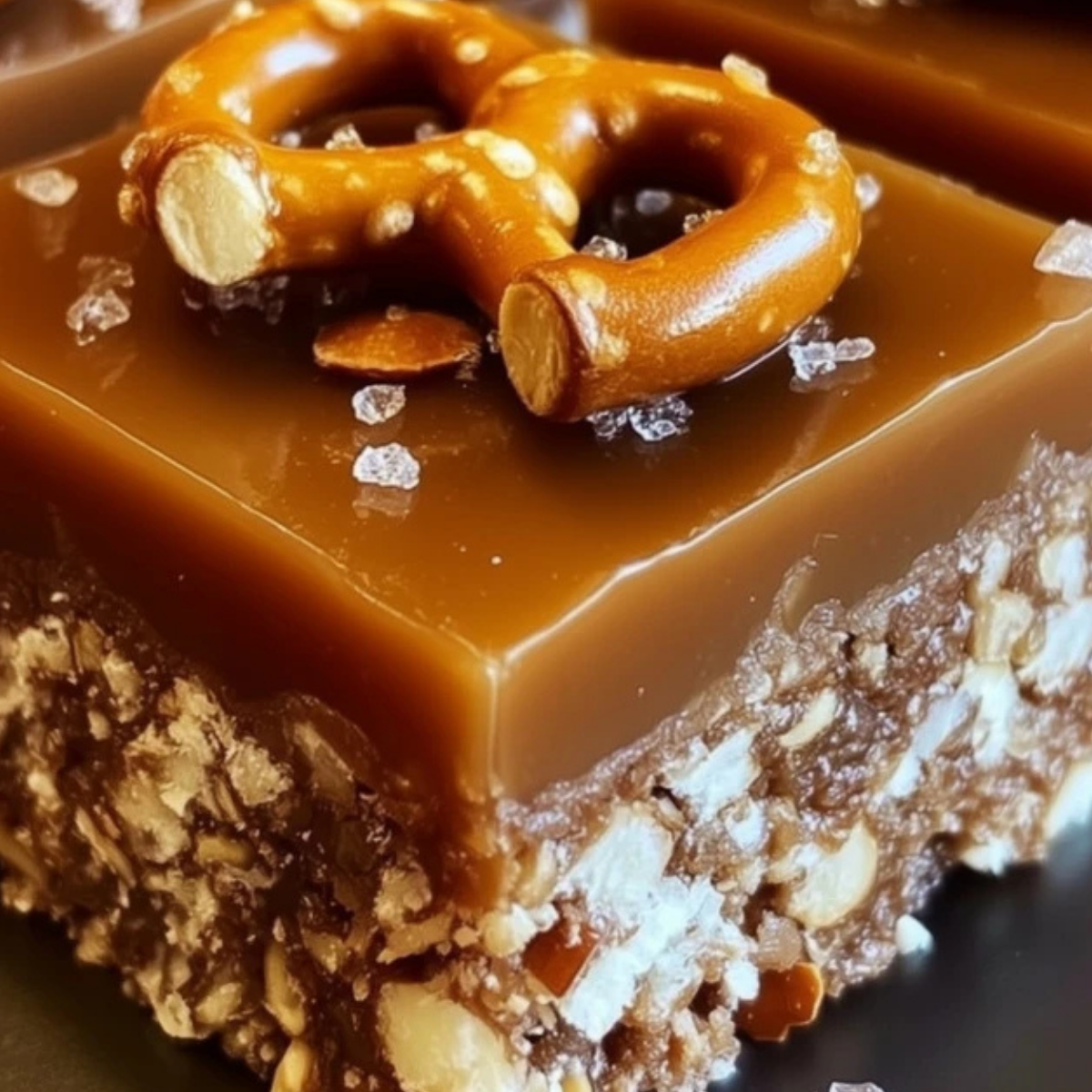 No Bake Caramel Pretzel Crack Bars