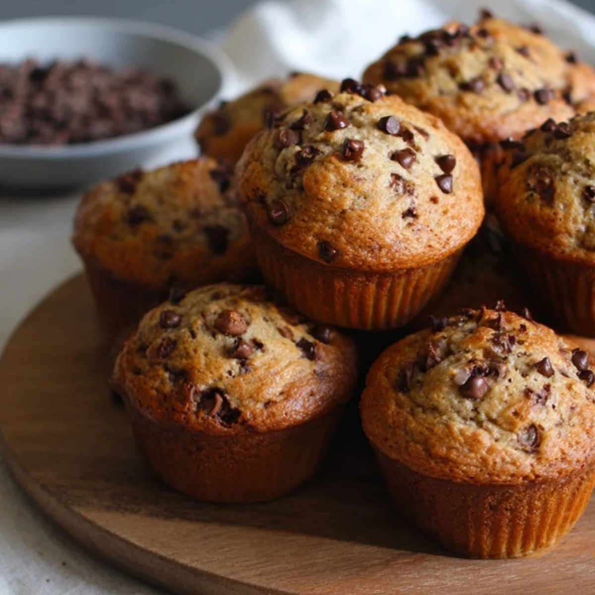 Sourdough Banana Chocolate Chip Muffins