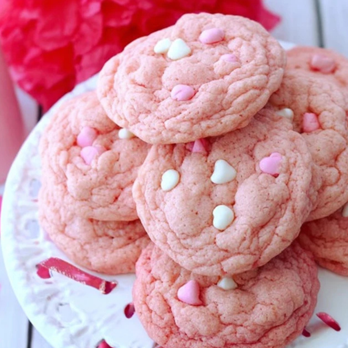 Strawberry Milkshake Cookies