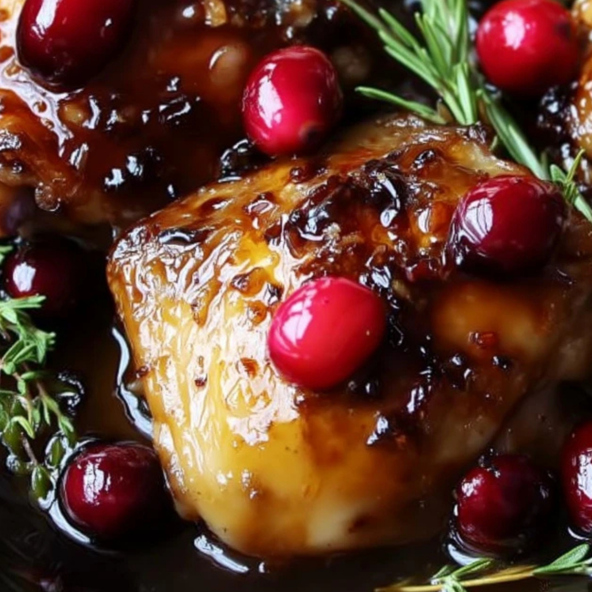 Sweet and Savory Cranberry Glazed Chicken