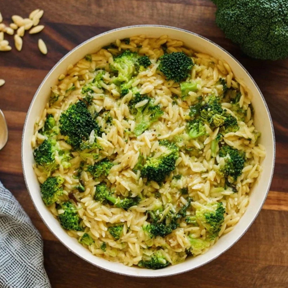 Broccoli and Orzo Skillet