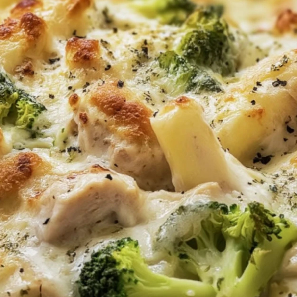Chicken and Broccoli Baked Alfredo