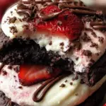 Crumbl Chocolate Strawberry Cheesecake Cookies