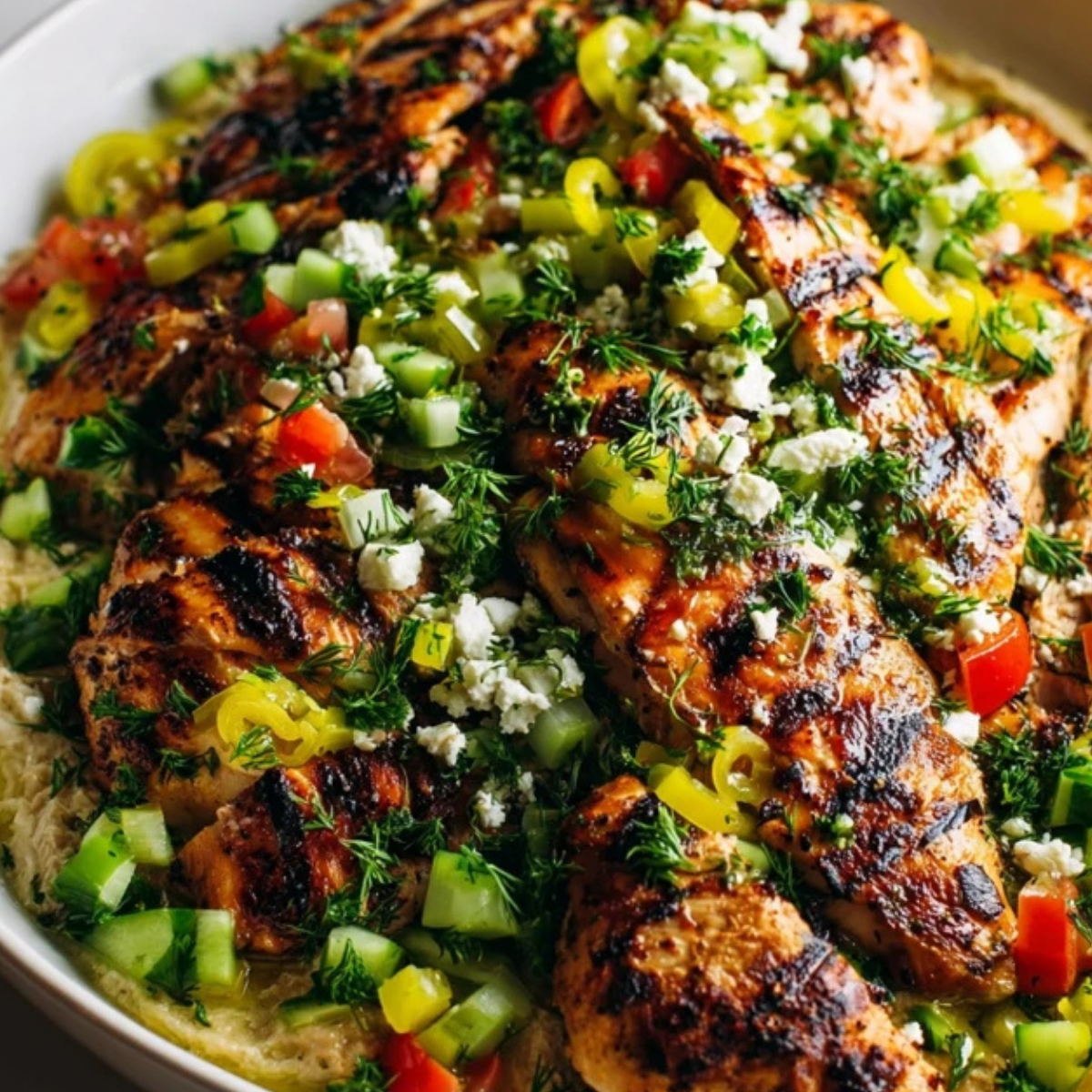 Grilled Chicken with Pepperoncini Garlic Butter