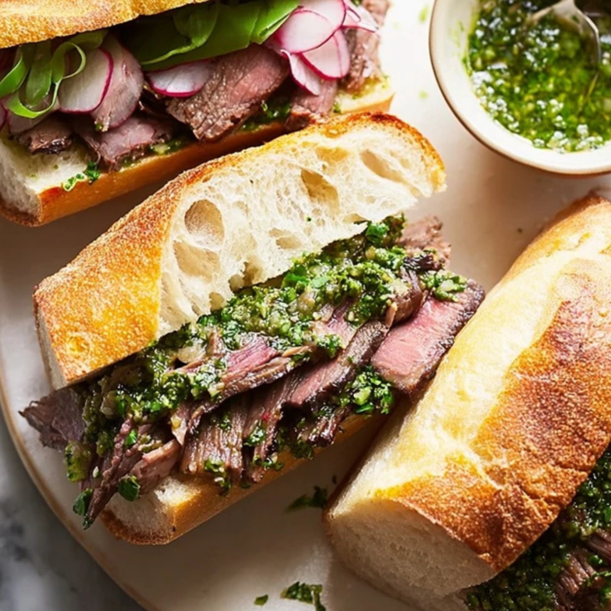 Grilled Short Rib Chimichurri Party Sandwich