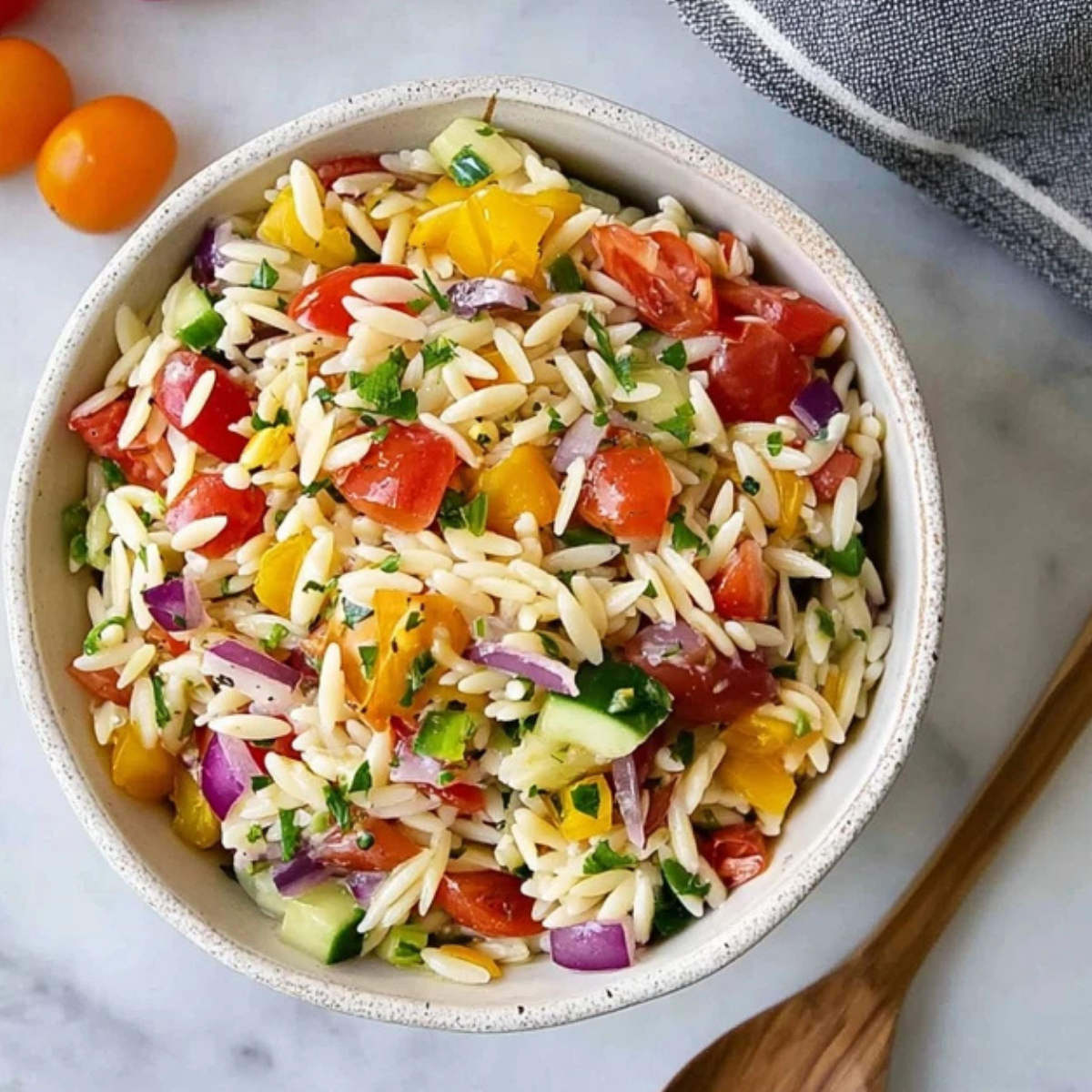 Rainbow Orzo Salad