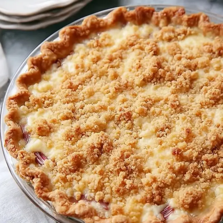 Rhubarb Custard Pie with Crumb Topping – Easy Recipe - recipe maestro