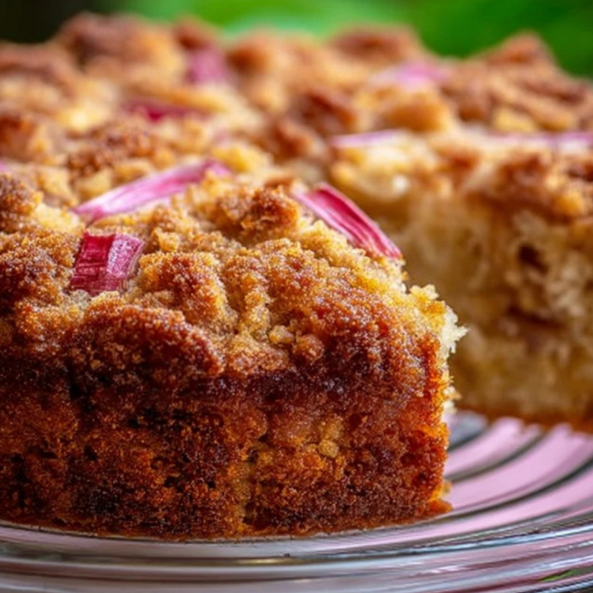 Rhubarb Streusel Coffee Cake