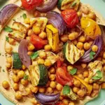 Roasted Veggies with Halloumi and Chickpeas
