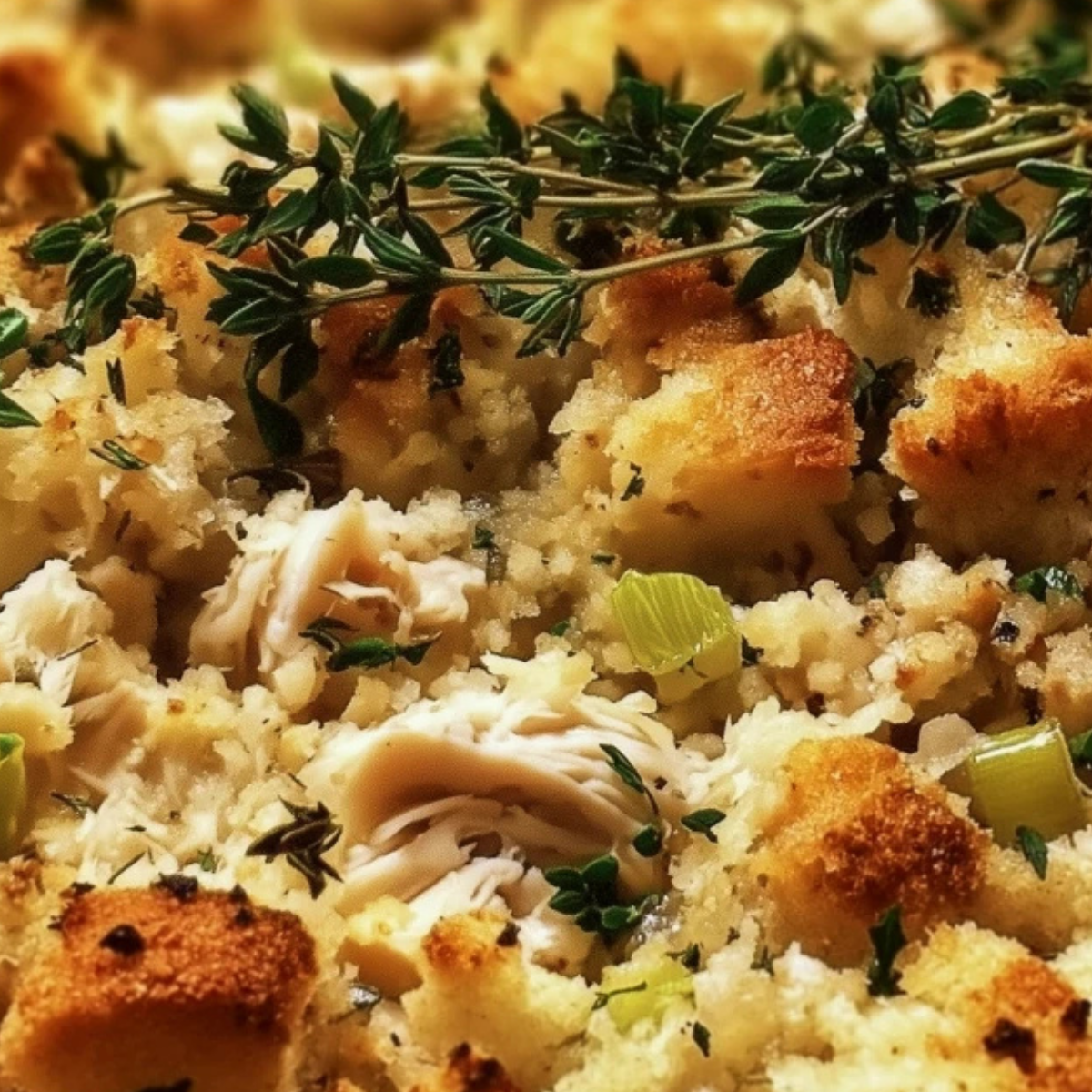 Rotisserie Chicken and Stuffing Casserole