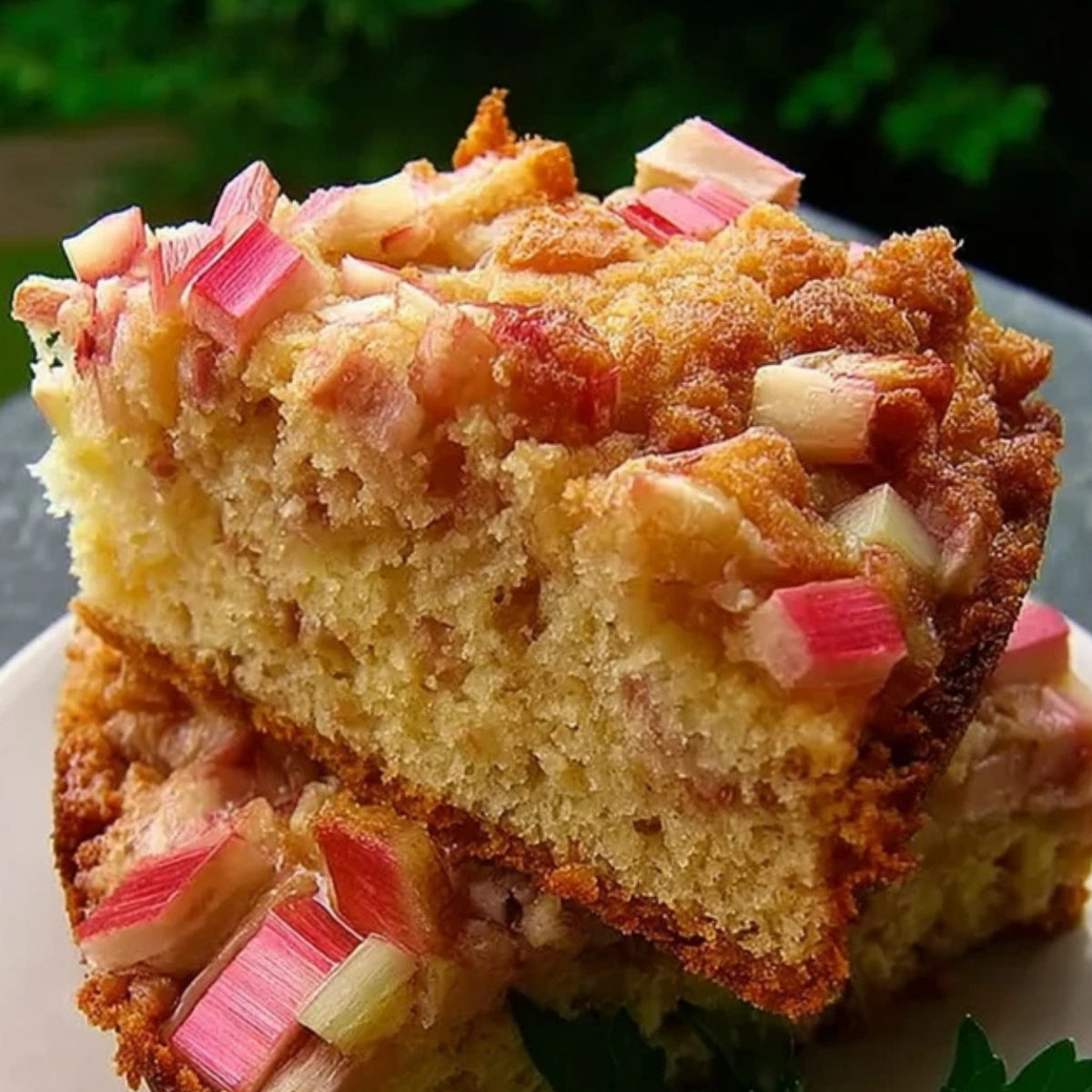 Sour Cream Rhubarb Coffee Cake
