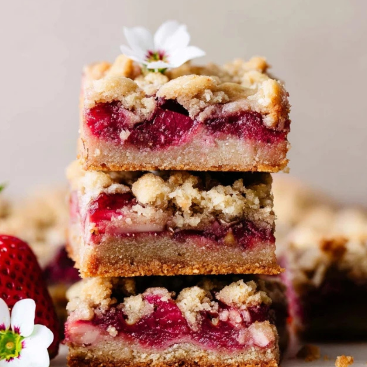 Strawberry Rhubarb Crumb Bars