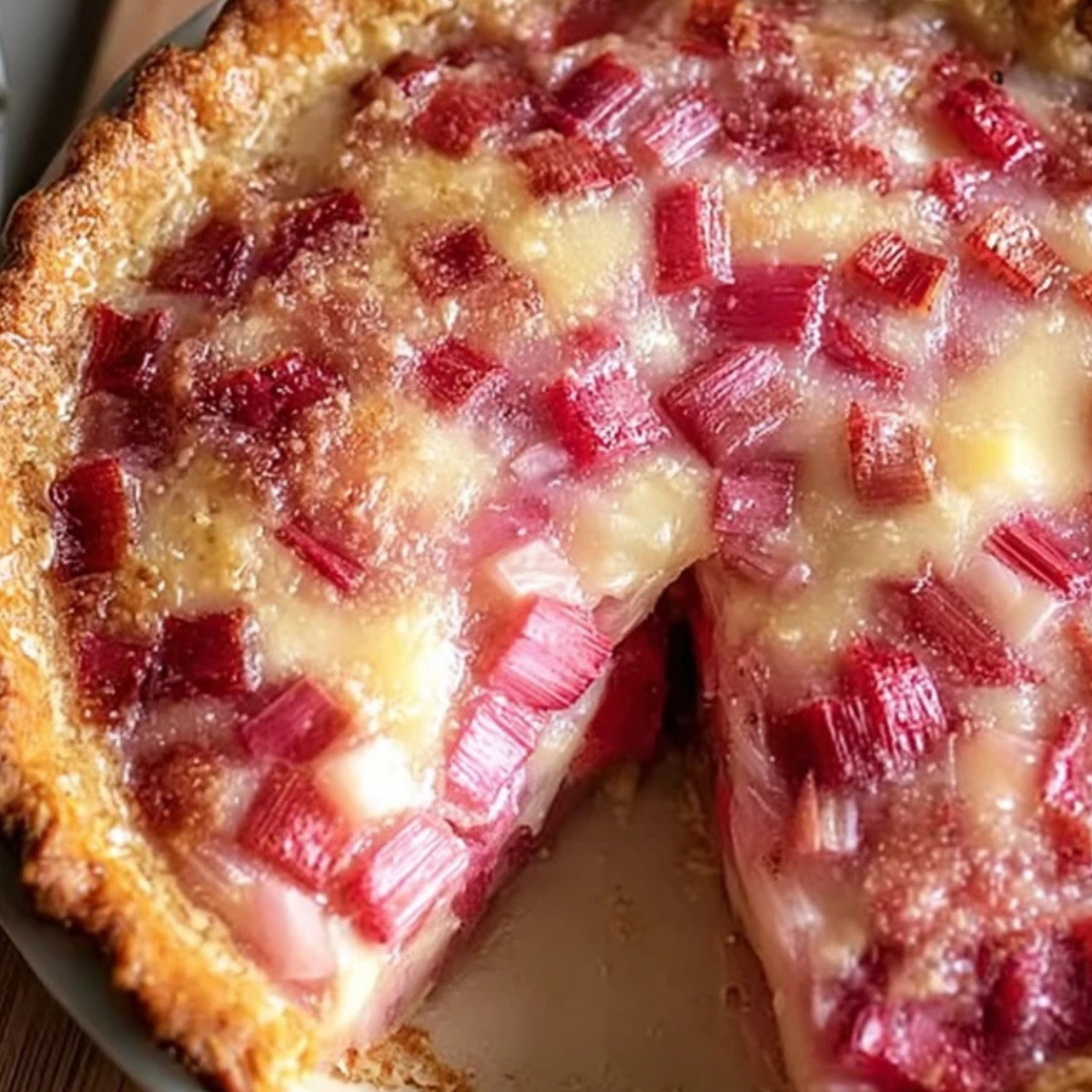 Strawberry Rhubarb Custard Pie