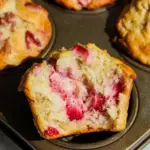 Strawberry Rhubarb Sour Cream Muffins