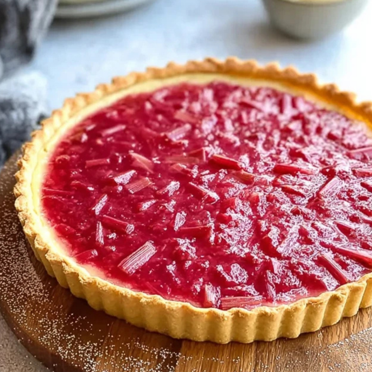 Sweet Rhubarb Custard Tart