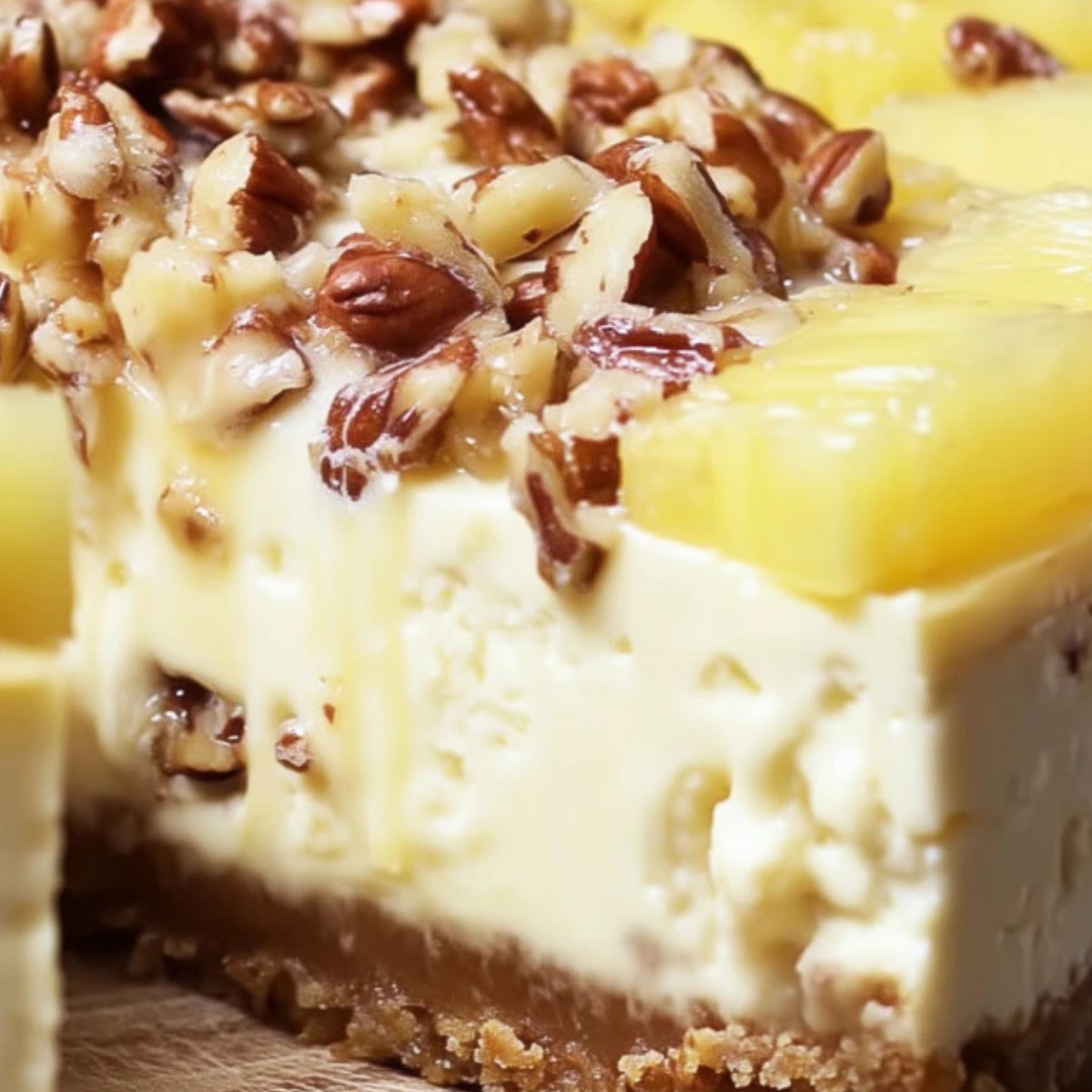 White Chocolate Pineapple Pecan Cheesecake