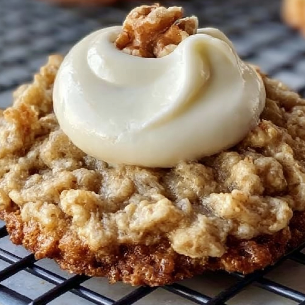 Banana Oatmeal Cookies with Cream Cheese Frosting
