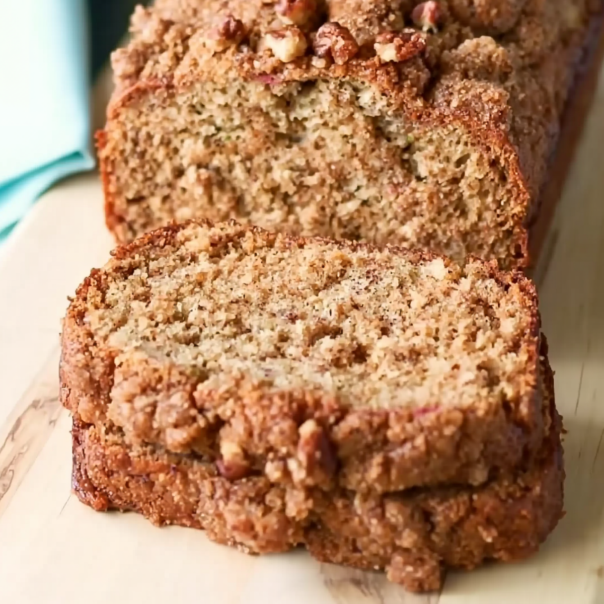 Cinnamon Streusel Rhubarb Bread